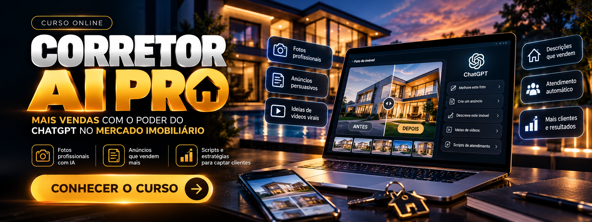 Banner original do curso Corretor AI Pro